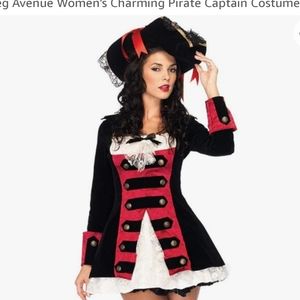 NWOT Leg Avenue Adult size Small Red & Black Pirate Captain Costume
